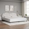 vidaXL Estructura de cama Viana con LED sin colch&oacute;n blanco 200x200 cm