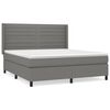 vidaXL Cama box spring con colch&oacute;n tela gris oscuro 180x200 cm