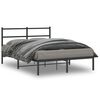 vidaXL Estructura cama sin colch&oacute;n con cabecero metal negro 135x190 cm