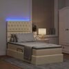 vidaXL Cama con almacenamiento y LED Crema 90 x 190 cm Poli&eacute;ster