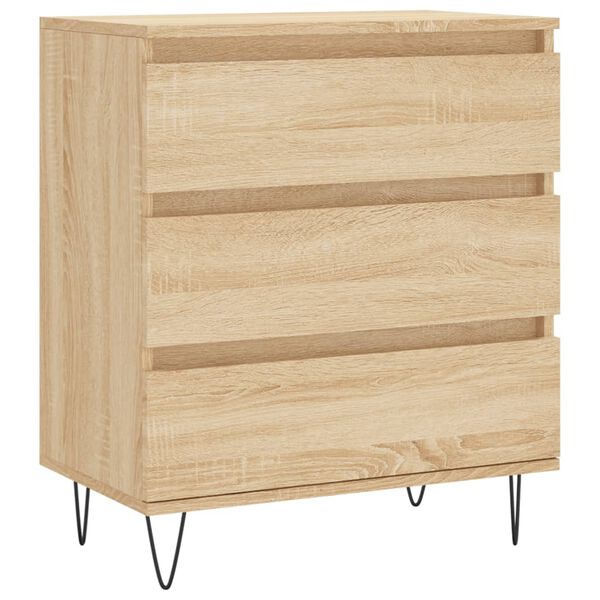 vidaXL Aparador de madera contrachapada roble Sonoma 60x35x70 cm