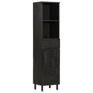 vidaXL Mueble de ba&ntilde;o de madera maciza de mango negro 38x33x160 cm