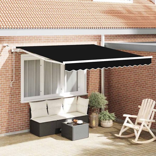 vidaXL Toldo Retr&aacute;ctil Negro 300 x 250 cm Poli&eacute;ster y metal