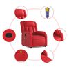 vidaXL Sill&oacute;n reclinable de masaje de pie cuero artificial rojo