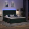 vidaXL Cama con almacenamiento y LED con LED Verde oscuro 180 x 200 cm