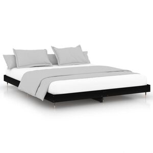 vidaXL Estructura de cama madera de ingenier&iacute;a negra 200x200 cm