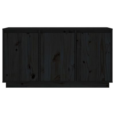 vidaXL Aparador de madera maciza de pino negro 111x34x60 cm