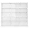 vidaXL Estantería CD madera contrachapada blanco brillo 100x23x89,5 cm