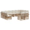 vidaXL Conjunto de sof&aacute;s de exterior 12 uds. Natural y Crema Poli&eacute;ster