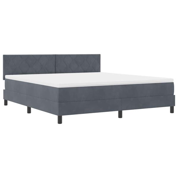 vidaXL Cama tipo Box Spring Gris oscuro 180 x 200 cm Terciopelo