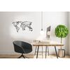 Homemania Decoraci&oacute;n de pared mapa del mundo 11 metal negro 100x53 cm