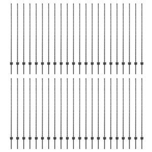 vidaXL Poste de cerca empotrado 44 uds. Gris 200 cm