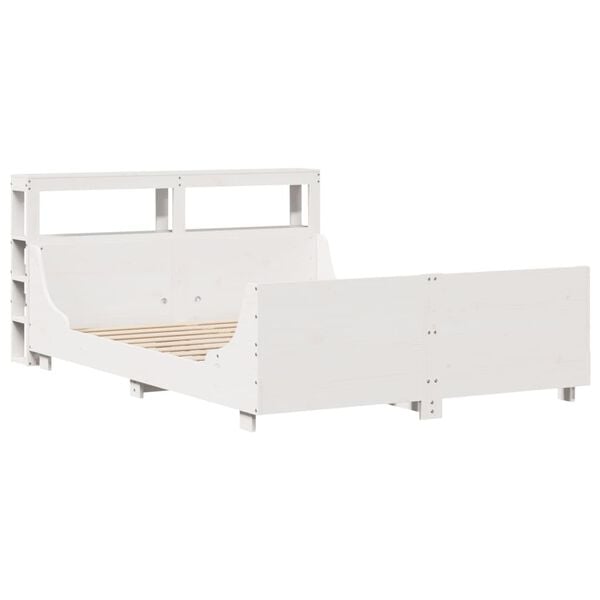 vidaXL Estructura de cama sin colch&oacute;n madera de pino blanca 120x200 cm