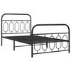 vidaXL Estructura cama sin colchón con estribo metal negro 107x203 cm
