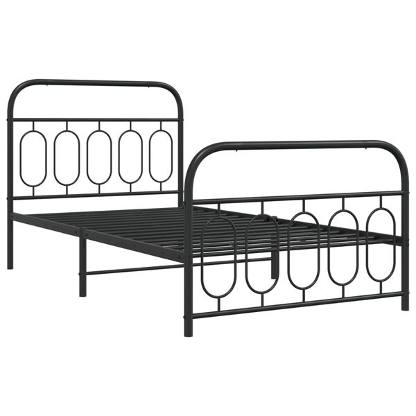 vidaXL Estructura cama sin colchón con estribo metal negro 107x203 cm