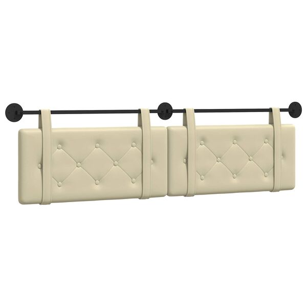 vidaXL Cabecera Colgante Crema 170 x 55 x 5 cm Cuero sint&eacute;tico