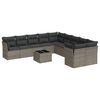 vidaXL Set de sof&aacute;s de jard&iacute;n 11 pzas y cojines rat&aacute;n sint&eacute;tico gris