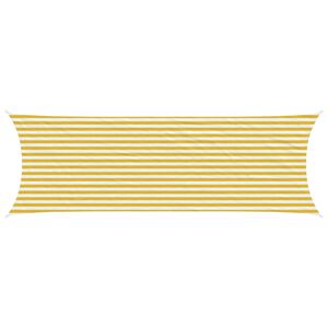 vidaXL Toldo Vela Amarillo y blanco 2 x 6 m HDPE