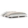 vidaXL Estructura de cama sin colch&oacute;n madera maciza blanca 200x200 cm