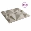 vidaXL Paneles de pared 12 pcs Bet&oacute;n Diamante 50 x 50 cm Espuma XPS