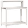 vidaXL Mesa plantaci&oacute;n con estantes madera pino blanco 108x50x109,5 cm
