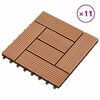 vidaXL Tile de Decking 11 pcs Marr&oacute;n 30 x 30 cm WPC
