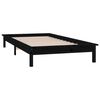 vidaXL Estructura cama LED sin colch&oacute;n madera maciza negro 100x200 cm