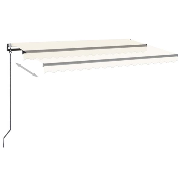 vidaXL Toldo automático con LED y sensor de viento crema 400x350 cm