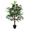 vidaXL Planta Ficus Artificial Verde 90 x 16 x 110 cm Tela y madera