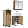 vidaXL Juego de muebles de ba&ntilde;o con estante 3 pcs Roble artesanal