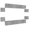 vidaXL Set de muebles para TV 8 pzas madera contrachapada gris Sonoma