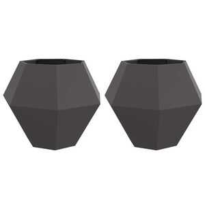 vidaXL Jardinera 2 pcs Negro 100 x 100 x 80 cm Acero