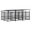 vidaXL Perrera de exterior con tejado acero 5,63 m&sup2;