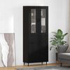 vidaXL Alacena 2 pcs Roble Negro Madera Ingenierizada y Vidrio