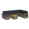 vidaXL Set de muebles de jard&iacute;n 9 pzas y cojines rat&aacute;n sint&eacute;tico gris