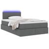 vidaXL Cama con almacenamiento y LED Gris oscuro 120 x 190 cm tela