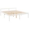 vidaXL Cama personas mayores cabecero madera maciza blanco 200x200 cm