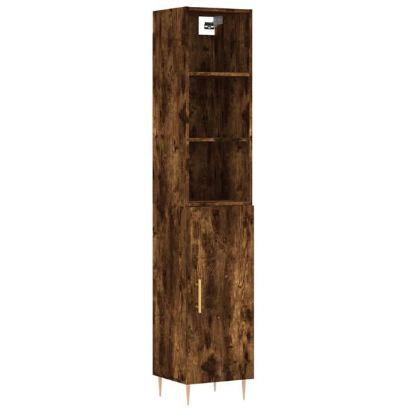 vidaXL Aparador de madera contrachapada roble ahumado 34,5x34x180 cm