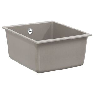 vidaXL Lavabo Gris 370 x 460 mm 80% Cuarzo y 20% Resina