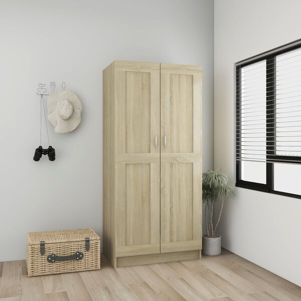 vidaXL Armario de madera contrachapada color roble 82,5x51,5x180 cm