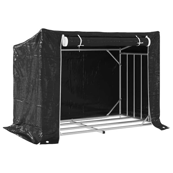 vidaXL Le&ntilde;ero cubierta lluvia 151x80,5x110,5 cm acero galvanizado