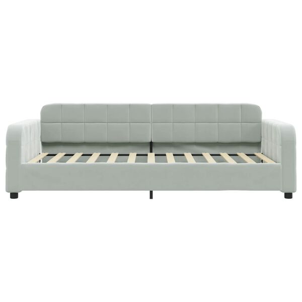 vidaXL Sof&aacute; cama sin colch&oacute;n terciopelo gris claro 80x200 cm