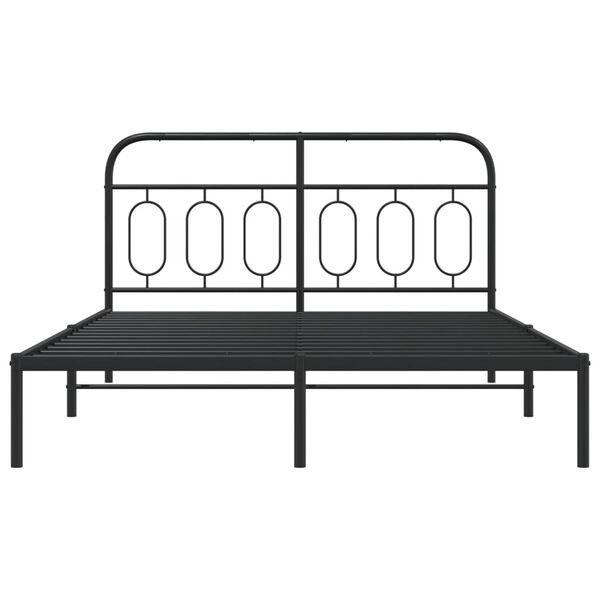 vidaXL Estructura cama sin colchón con cabecero metal negro 140x190 cm