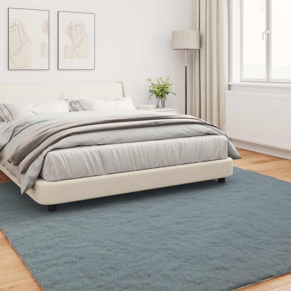 vidaXL Alfombra de Piel Sint&eacute;tica de Conejo Olite Antracita Poli&eacute;ster