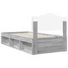 vidaXL Estructura de cama con cabecera Gris Sonoma 90 x 200 cm