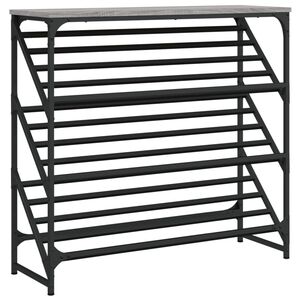 vidaXL Zapatero madera de ingenier&iacute;a gris Sonoma 90x30x85 cm