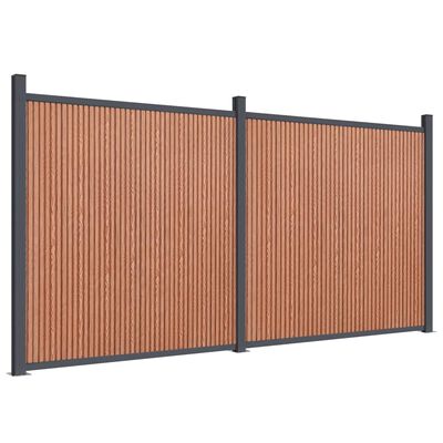 vidaXL Panel de valla WPC marrón 353x186 cm