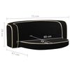 vidaXL Sof&aacute; plegable para perros coj&iacute;n lavable felpa negro 73x67x26cm
