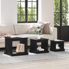 vidaXL Mesa de Caf&eacute; 3 pcs Roble Negro Madera contrachapada