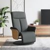 vidaXL Sill&oacute;n reclinable con reposapi&eacute;s tela gris oscuro